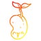 A creative warm gradient line drawing cute cartoon seed sprouting