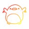 A creative warm gradient line drawing cute penguin flapping wings