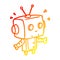 A creative warm gradient line drawing cute surprised robot