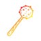 A creative warm gradient line drawing medieval mace weapon