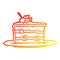 A creative warm gradient line drawing tasty dessert;cake