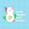 Creative women`s day greeting card, banner,poster