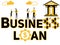 Creative word concept Business Loan and people doing things