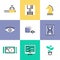 Creative workflow pictogram icons set