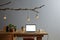 Creative workspace retro design desk organic lamp design