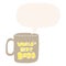 A creative worlds best boss mug and speech bubble in retro style