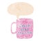 A creative worlds best daughter mug and speech bubble in retro textured style