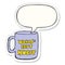 A creative worlds best hubby mug and speech bubble sticker