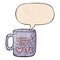 A creative worlds best wife mug and speech bubble in retro texture style