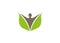 Creative Yoga Person Leaf Logo Vector