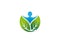Creative Yoga Person Leaf Logo Vector