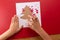 creativity Christmas tree fingerprint for kids, making greeting cards with preschoolers