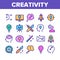 Creativity Collection Elements Icons Set Vector