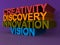 Creativity, discovery, innovation and vision