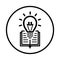 Creativity, idea, creative, knowledge, book icon. Black vector design