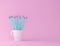 Creativity inspiration education concepts with pencil and cup on pink pastel color background. minimal ideas concept.