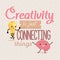 Creativity is just connecting things quotes poster design