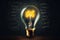 Creativity takes form on a chalkboard as a hand drawn lightbulb