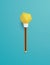 Creativity vector concept with lightbulb on top of pencil in 3d polygonal design. Symbol of innovation, invention.