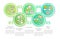 Creator economy trends green circle infographic template
