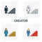 Creator outline icon. Thin line element from crowdfunding icons collection. UI and UX. Pixel perfect creator icon for web design,
