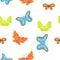 Creatures butterflies pattern, cartoon style