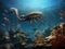 Creatures of the Cambrian underwater scene with Pirania and Dinomischus science