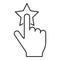 Credibility reputation icon vector hand push the star button  sign for graphic design, logo, web site, social media, mobile app,