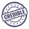 CREDIBLE text on indigo blue grungy vintage round stamp