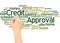 Credit Approval word cloud hand writing concept