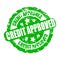 Credit approved, bank approval stamp