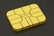 Credit Banking Card Chip or SIM card chip, 3D rendering