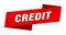 credit banner template. credit ribbon label.