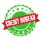 CREDIT BUREAU text on red green ribbon stamp