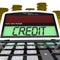 Credit Calculator Means Loan Money And Financing