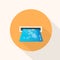 Credit Card in Atm Slot Icon Flat Vector