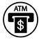 Credit card ATM slot sign icon
