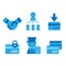 Credit card, business card, partnerships flat icons set