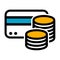 Credit Card Cash Coins Icon. Eps10 Vector