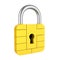 Credit Card Chip Padlock Isolated