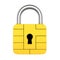 Credit Card Chip Padlock Isolated