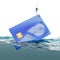 Credit card fraud split level concept 3d illustration