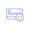 Credit card with happy face, money insurance, like, positive feedback gradient lineal icon. Shopping, online banking