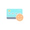 Credit card with happy face, money insurance, like, positive feedback white outline icon. Shopping, online banking