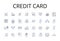 Credit card line icons collection. Debit card, Bank account, Payment method, Plastic my, Line of credit, Interest rate