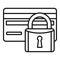 Credit card locked icon, outline style