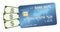 Credit card with money banknotes dollars