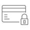 Credit Card Security thin line icon, e commerce