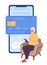 Credit card for senior flat concept vector spot illustration