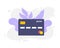 Credit card. Single flat icon on white background. Vector illustration.Credit card. Online payment. Cash withdrawal. Financial